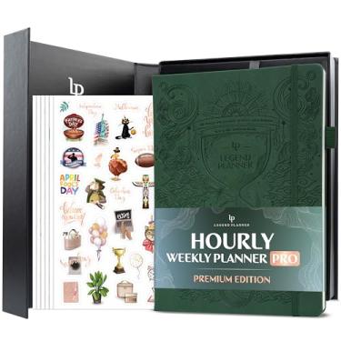 Imagem de Legend Hourly Planner PRO Premium – Agenda sem data com horários – Organizador pessoal semanal, mensal e diário, A4 (verde floresta))