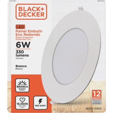 Imagem de Luminaria Led Embutir Redonda 06W 6500K 12Cm B_D Eco - BLACK & DECKER