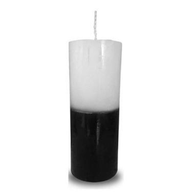 Imagem de Jaragua vela 7 dias bicolor preto e branco votiva 255g - un