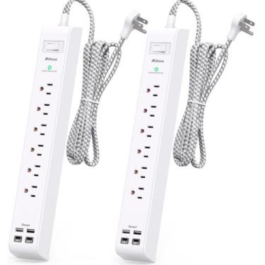 Imagem de Protetor de Surtos Mifaso com 6 Tomadas e 4 Portas USB