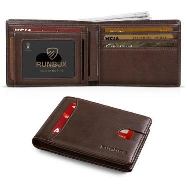 Imagem de Carteira RUNBOX Slim em Couro com Bloqueio RFID - Para Homens