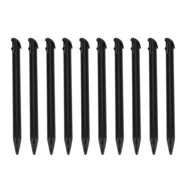 Imagem de Caneta de Tela de Toque de Caneta Portátil de 10pcs para New 3DSXL Ergonomic Lightweight Design Black White Pack (Preto)