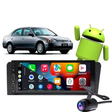 Imagem de Kit Multimidia Android-Auto Civic 2001--2006 1 Din MP3 2-32Gb Gps - E-