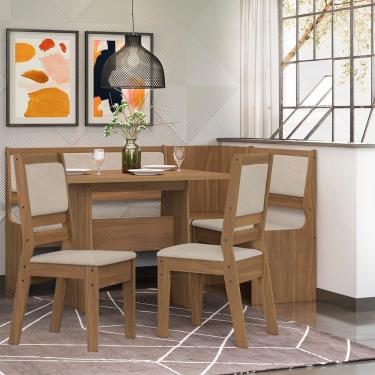 Imagem de Conjunto Sala de Jantar Canto Alemao Afrodite Cedro Gold 74B