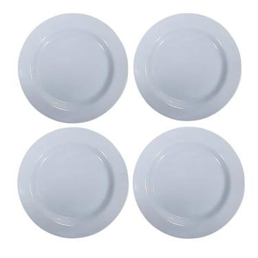 Imagem de 4 Pratos 20cm De Melamina Para Colocar Sobremesa Pudim Bolo