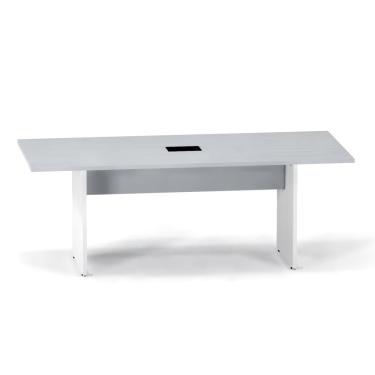 Imagem de Mesa Reunião Power Box Pé Painel P25 Pandin 2,6 M Cinza e Branco