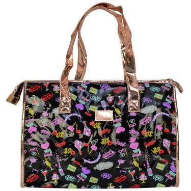 Imagem de Bolsa Feminina Sacola Praia Transparente Party Preto CBRN17270 - Comme
