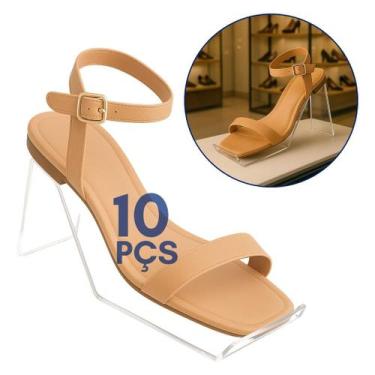 Imagem de Kit 10 Pçs Expositor Calçados Feminino Suporte Sandália Vitrine Balcão