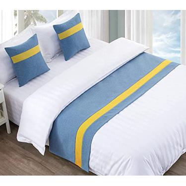 Imagem de Cachecol de corredor de cama de hotel para cama king size, luz de luxo, qualidade sólida, decoração de cama sem desbotamento, protetor de colcha, mantas macias para pés da cama, toalha de cauda para