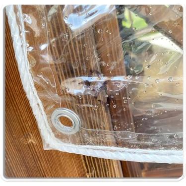 Imagem de Lona Impermeável De Encerado Transparente, Lona De Vinil De Pvc Transparente à Prova De Chuva À Prova De Poeira Fortalecer Folha De Plástico, Feita Sob Medida, Clear, 2.2x2.5m/7.2x8.2ft