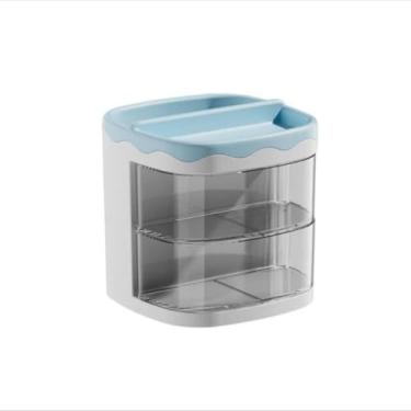 Imagem de Organizador de SecretáRia Gaveta de Porta-LáPis para CriançAs EscritóRio Multifuncional(Azul)