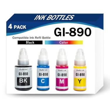 Imagem de Garrafas de refil de tinta de alta capacidade 135 ml GI-890 para Canon G1800 G1810 G2800 G2810 G2811 G2812 G2813 G3800 G3810 G3811 G3812 G4800 G4811 Impressora Série 0 , Conjunto de 4 cores - 1
