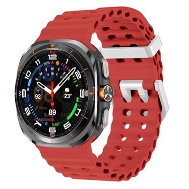 Imagem de Sodhad Pulseira de silicone macio compatível com Samsung Galaxy Watch 7 de 44 mm e 40 mm e pulseiras esportivas respiráveis para Galaxy Watch 7 6 5 4 de 44 mm e 40 mm / 6 Classic de 43 mm 47 mm / 5