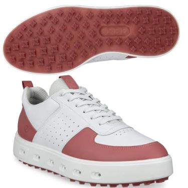 Imagem de ECCO Tênis de golfe feminino Street 720 Gore-tex impermeável, Branco/pétala, 8-8.5