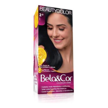 Imagem de Coloracao Bela&cor Tinta Cabelo Tom 2.0 preto beautycolor - Bela & Cor