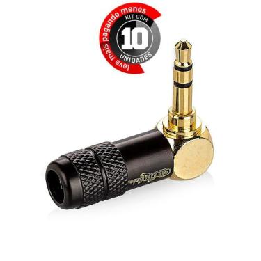 Imagem de Kit com 10 Conector P2 90 graus Linha Gold - CIRILO CABOS