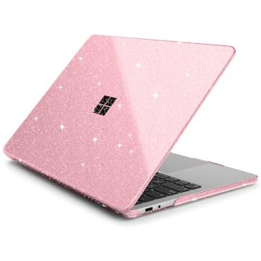 Imagem de Batianda Capa transparente para laptop Microsoft Surface de 13 polegadas Copilot+ PC 2025 (modelo mais recente), capa rígida leve com proteção resistente a arranhões, fácil instalação, rosa brilhante