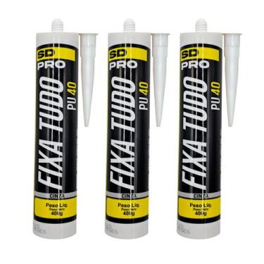 Imagem de Kit 3 PU 40 Cinza Profissional Super Adesivo Selante SD PRO