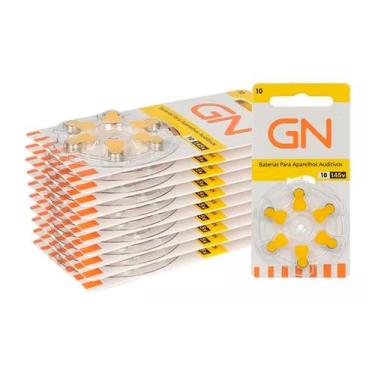 Imagem de Kit 120 Pilhas Bateria Aparelho Auditivo 10 Pr70 Gn Resound