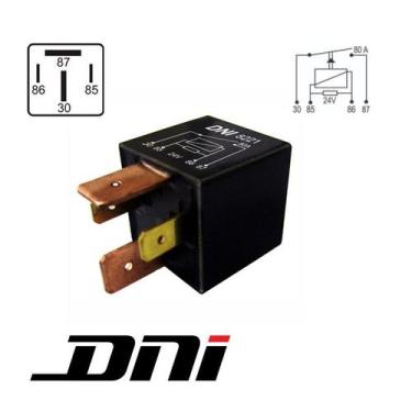 Imagem de Relé Auxiliar 24V 80A 4 Terminais Universal DNI8221