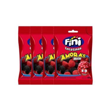 Imagem de Kit 4 Balas de Gelatina Fini Amoras 100g