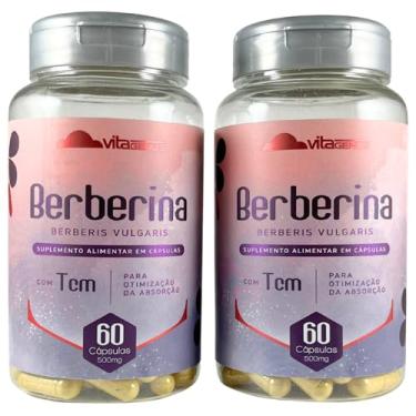 Imagem de Kit 2 Berberina com TCM 500mg 60 cápsulas Extrato Padronizado Berberis Vulgaris Sem Lactose Sem Glúten VitaGenus
