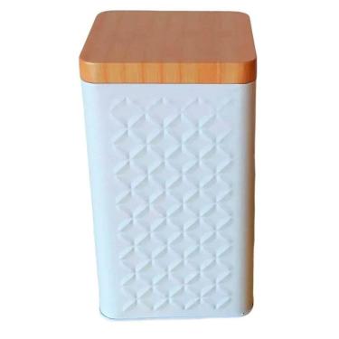 Imagem de Porta Mantimento Decoração Café E Açucar Tampa Bambu Cozinha