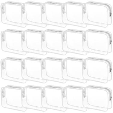 Imagem de Bolsas de cosméticos transparentes para mulheres e homens, bolsas de higiene à prova d'água, bolsas de maquiagem de PVC, estojo organizador com zíper para viagem e banheiro, 20 branco (grande), Sacos