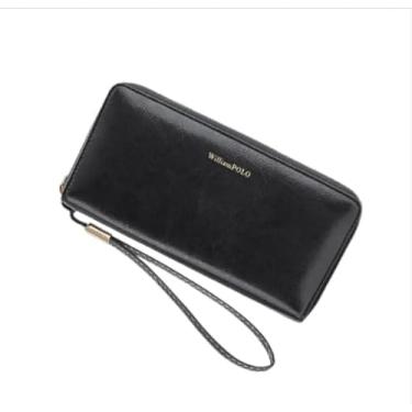 Imagem de Carteira Feminina Williampolo Luxo Couro Legitimo Antifurto (Preto)