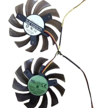 Imagem de Ventilador de refrigeração silencioso compatível com placa de vídeo para Gigabyte 8010 FAN PLD08010S12H DC 12V 0,25A T128010SM DC12V 0,20AMP 3 pinos 3 linhas novo (2 ventiladores)