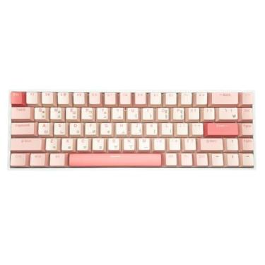 Imagem de Teclado Mecânico Compacto 68 Teclas com Retroiluminação RGB Arco-Íris – Switch Azul/Vermelho – Plug & Play USB – Design Portátil Gamer e Escritório (cor laranja model2)