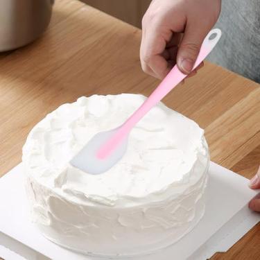 Imagem de Conjunto de 2 espátulas de silicone, 28 e 20 cm, sem costura, flexível, com núcleo de aço inoxidável, utensílios de cozinha resistentes ao calor, livres de BPA para cozinhar e misturar