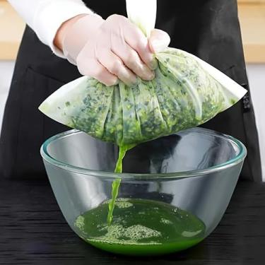 Imagem de 2 peças de sacos de filtro de leite de soja de grau alimentício, 22 × 14 cm, saco de malha fina, saco de filtro de leite, coador de alimentos multiuso pano de queijo de nylon