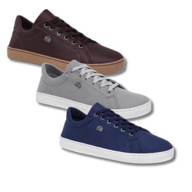 Imagem de Kit 3 Tênis Masculino Casual Slim Ultra Confortável e Resistente - Ble