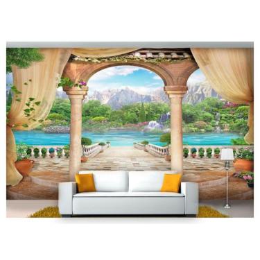 Imagem de Papel Parede Paisagem Digital Lago Montanha 3D 7,50M² Dav61 - Você Dec