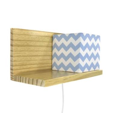 Imagem de Arandela Prateleira Clara Cubinho Azul Quarto Bebê Infantil - Potinho 