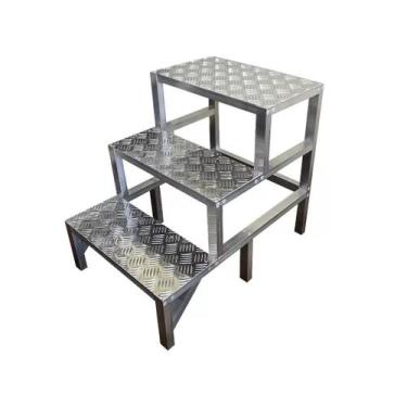 Imagem de Escada Banqueta De Alumínio Super Resistente - Kazan, Aluminio, 03 Deg