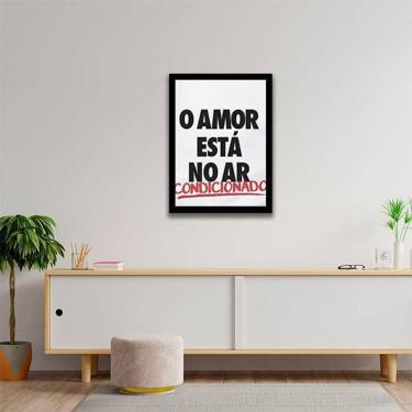Imagem de Quadro Decorativo Amor Está No Ar Condicionado Moldura Preta
