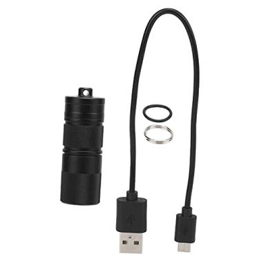 Imagem de SIWOTED Mini EDC recarregável LED lanterna micropotente com bateria embutida cabo USB