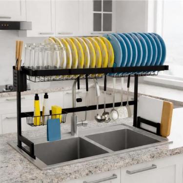 Imagem de Escorredor de Louça Suspenso 85cm Organizador Modular 24 Pratos com Ga