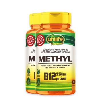 Imagem de Kit 2 Vitamina B12 Methyl Unilife Vegano 60 cápsulas