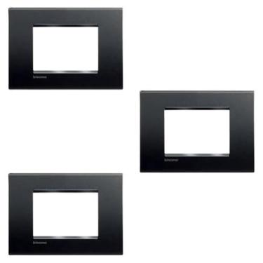 Imagem de Kit 3 Placa Quadrada 4x2 Bticino 3 Módulos Pial Lna4803ar