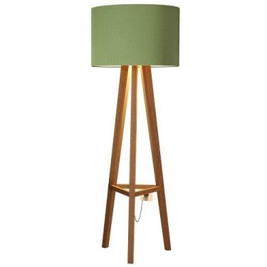 Imagem de Luminária De Chão Tripé Celta Com Cúpula Abajur Verde/Nature - Jlar Mó