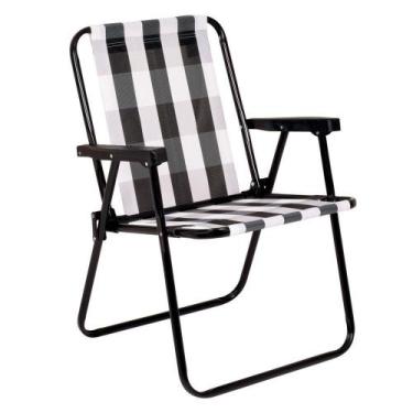Imagem de Cadeira De Praia Varanda Xadrez Em Aço 110 Kg Cores Mor Cor:branca Bra