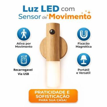 Imagem de Luminária LED Recarregável com Sensor de Movimento para Guarda Roupa -