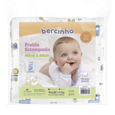 Imagem de Fralda Bercinho Estampada Masculino - 5 Unidades - 100% Algodão - INCO