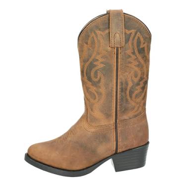 Imagem de Bota infantil infantil de couro Denver Western, Marrom, 7 Wide Big Kid