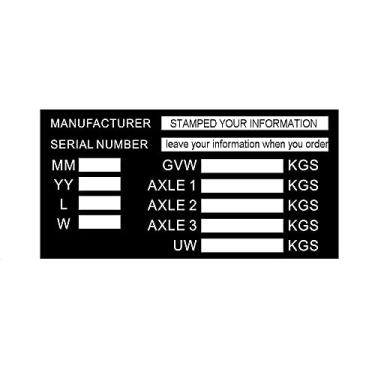 Imagem de Beyondcity Placas de peso para reboque, pré-gravadas, placas de chassi de vinil para plantas, mini escavador