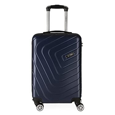 Imagem de Mala De Bordo Pequena Para Viagem Em Abs Yins Ys21158 Cadeado Integrado Rodas Duplas Giro 360º Azul