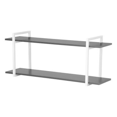 Imagem de Nicho Cozinha Branco Com Prateleiras Preto 60Cm